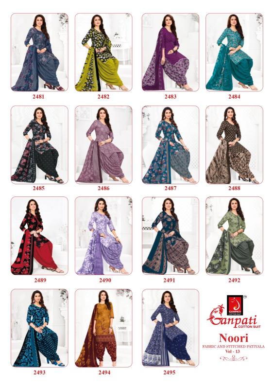 Ganpati noori patiyala vol-13 dress materials wholesaller
